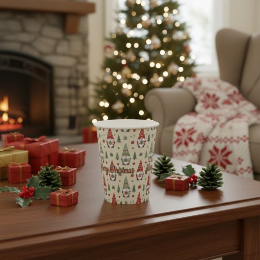 Kerstman Kabouter Vakantie Papieren Bekers
