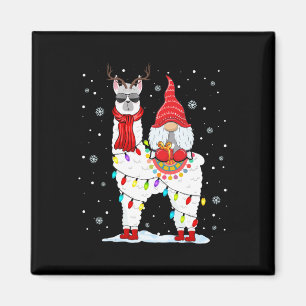 Kerstman Kabouters die op Lama Rendieren Kerstverl Magneet