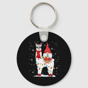 Kerstman Kabouters die op Lama Rendieren Kerstverl Sleutelhanger