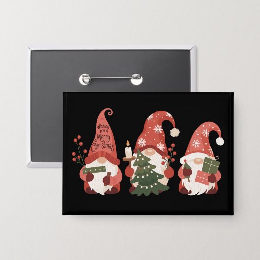 Kerstman Kabouters Kerstmis Funny Merry Christmas Button (Voorkant / Achterkant)