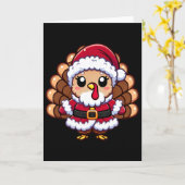 Kerstman Kalkoen Grappige Humor  Kaart (Gele Bloem)