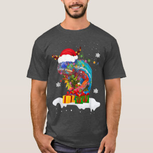 Kerstman Kameleon Dier Kerstlichten Liefhebber Ker T-shirt