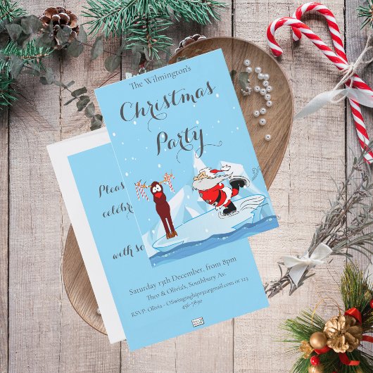 Kerstman kan geen kerstfeest Schaatsen Kaart