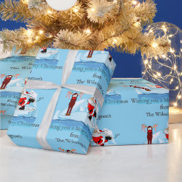 Kerstman kan geen Schaats Boodschap Kerstmis Cadeaupapier