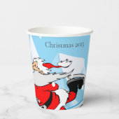 Kerstman kan geen Schaats van kerstfeest Papieren Bekers (Achterkant)
