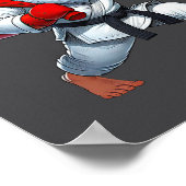 Kerstman Karate Speler Kerst Kerstmis Poster (Hoek)