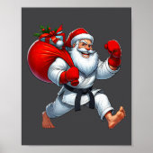 Kerstman Karate Speler Kerst Kerstmis Poster (Voorkant)