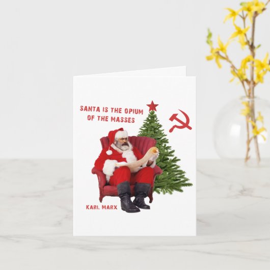 Kerstman Karl Marx Kaart (Gele Bloem)