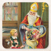 kerstman kartonnen onderzetters (Voorkant)