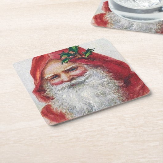 kerstman kartonnen onderzetters (Schuin)