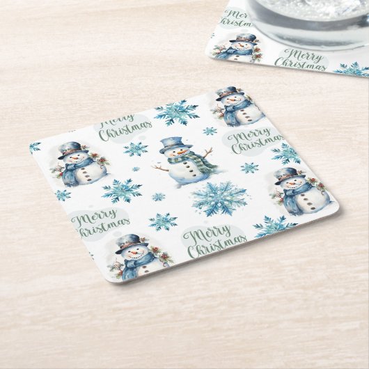 Kerstman Kartonnen Onderzetters (Schuin)