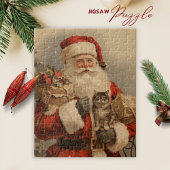  Kerstman Kat Kerst Jigsaw Puzzel