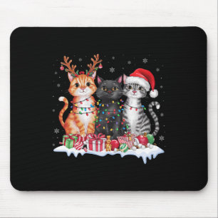 Kerstman Kat Kerstlicht Prachtige Rendier Pyjama Muismat