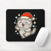 Kerstman kat kerstvreugde lachend muismat (Met muis)