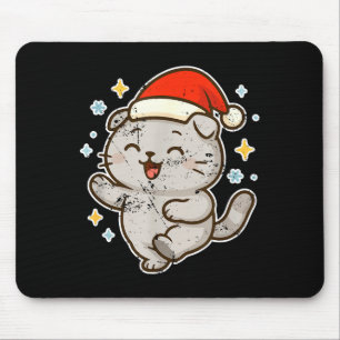 Kerstman kat kerstvreugde lachend muismat