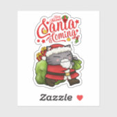 Kerstman Kat Sticker (Vel)