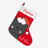 Kerstman Kat Vrolijk Catmas Grote Kerstsok (Voorkant (Hangend))