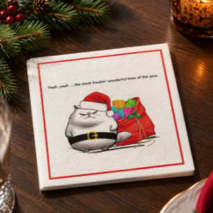Kerstman Katten Kerstmis met een Slechte Houding Servet