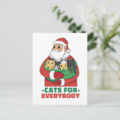Kerstman katten voor iedereen briefkaart (Staand voorkant)