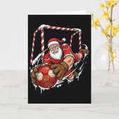 Kerstman Keeper 67 Voetbal Kerstmis Grappig Sport Kaart (Gele Bloem)
