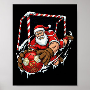 Kerstman Keeper 67 Voetbal Ll Kerst Grappige Sport Poster