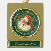  Kerstman Keepsake Kerst Verguld Banner Ornament (Voorkant)