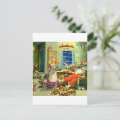 Kerstman keert terug naar huis naar de Noordpool Feestdagenkaart (Staand voorkant)