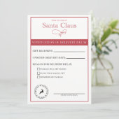 Kerstman Kennisgeving Van Vertraging In Levering B Feestdagenkaart (Staand voorkant)