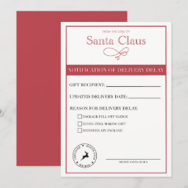 Kerstman Kennisgeving Van Vertraging Levering Blan Feestdagenkaart