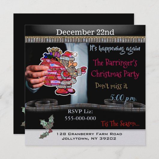 Kerstman kent kerstfeest kaart (Voorkant / Achterkant)