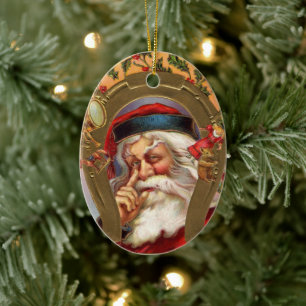  kerstman keramisch ornament