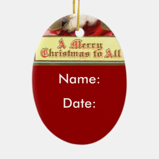  kerstman keramisch ornament (Achterkant)