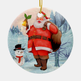 kerstman keramisch ornament