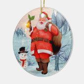 kerstman keramisch ornament (Links)