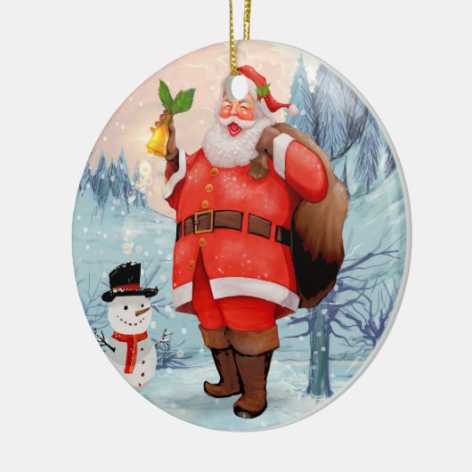 kerstman keramisch ornament (Links)