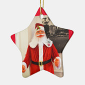 Kerstman Keramisch Ornament (Links)