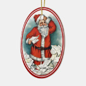 kerstman keramisch ornament (Links)