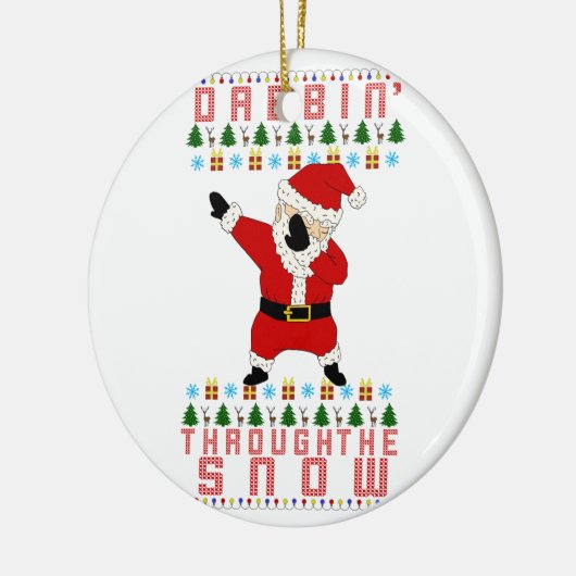 kerstman keramisch ornament (Links)