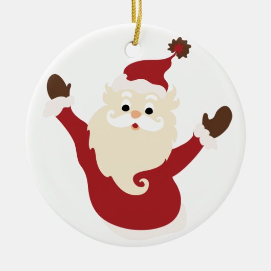 Kerstman keramische kerstbal keramisch ornament (Voorkant)