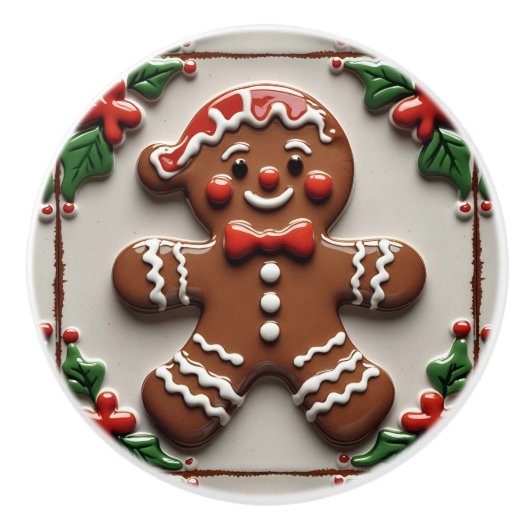 kerstman keramische knop (Voorkant)