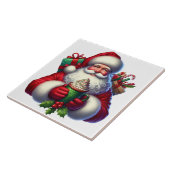 Kerstman Keramische Tegel Tegeltje (Zijkant)