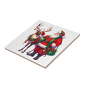 Kerstman Keramische Tegel Tegeltje (Zijkant)