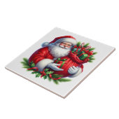 Kerstman Keramische Tegel Tegeltje (Zijkant)