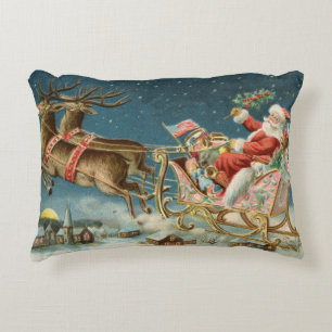 Kerstman Kerst Antique slee rendier Accent Kussen
