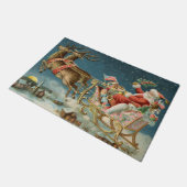 Kerstman Kerst Antique slee rendier Deurmat (Schuin)