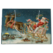 Kerstman Kerst Antique slee rendier Groot Cadeauzakje (Voorkant)