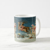 Kerstman Kerst Antique slee rendier Koffiemok (Voorkant rechts)