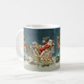 Kerstman Kerst Antique slee rendier Koffiemok (Voorkant links)