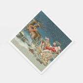 Kerstman Kerst Antique slee rendier Servet (Hoek)