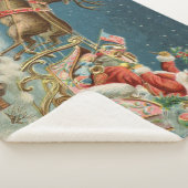 Kerstman Kerst Antique slee rendier Sherpa Deken (3/4)